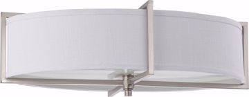 Picture of NUVO Lighting 60/4349 Portia ES - 6 Light Oval Flush with Slate Gray Fabric Shade - (6) 13w GU24 Lamps Included