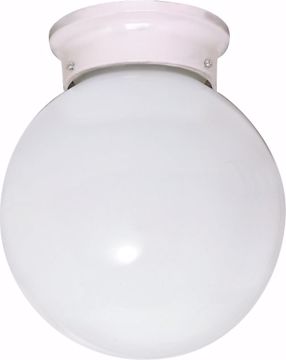 Picture of NUVO Lighting 60/436 ES - 1 Light 13W 6" Ball Flush White / White Glass