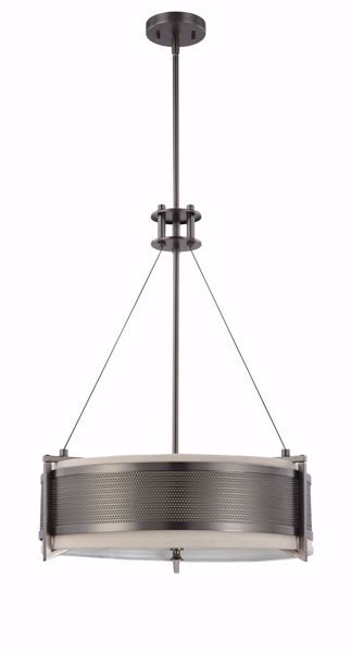 Picture of NUVO Lighting 60/4433 Diesel - 4 Light Round Pendant with Khaki Fabric Shade
