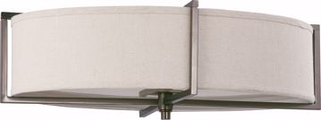 Picture of NUVO Lighting 60/4459 Portia - 6 Light Oval Flush with Khaki Fabric Shade - (6) 13w GU24 Lamps Included
