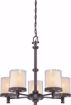 Picture of NUVO Lighting 60/4545 Decker - 5 Light Chandelier with Clear & Cream Glass
