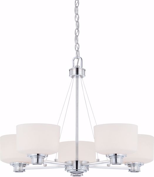 Picture of NUVO Lighting 60/4585 Soho - 5 Light Chandelier with Satin White Glass