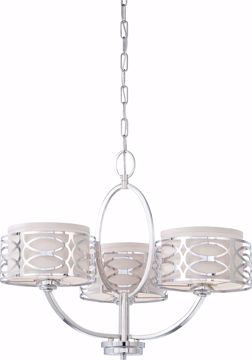 Picture of NUVO Lighting 60/4624 Harlow - 3 Light Chandelier with Slate Gray Fabric Shades