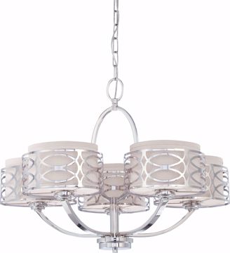 Picture of NUVO Lighting 60/4625 Harlow - 5 Light Chandelier with Slate Gray Fabric Shades