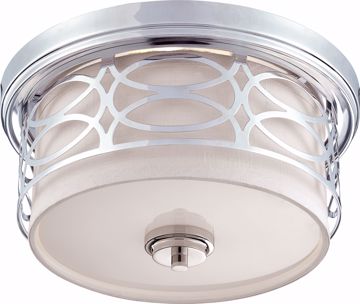 Picture of NUVO Lighting 60/4627 Harlow - 2 Light Flush Dome Fixture with Slate Gray Fabric Shade
