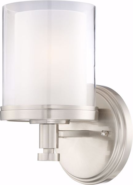 Picture of NUVO Lighting 60/4641 Decker - 1 Light Vanity Fixture with Clear & Frosted Glass