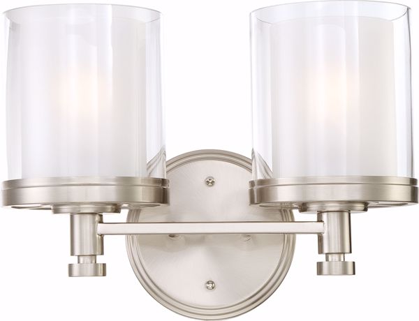 Picture of NUVO Lighting 60/4642 Decker - 2 Light Vanity Fixture with Clear & Frosted Glass