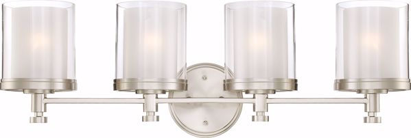Picture of NUVO Lighting 60/4644 Decker - 4 Light Vanity Fixture with Clear & Frosted Glass