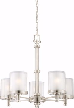 Picture of NUVO Lighting 60/4645 Decker - 5 Light Chandelier with Clear & Frosted Glass