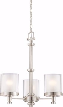 Picture of NUVO Lighting 60/4647 Decker - 3 Light Chandelier with Clear & Frosted Glass