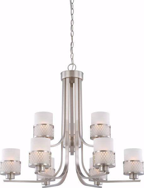 Picture of NUVO Lighting 60/4689 Fusion - 9 Light Chandelier with Frosted Glass