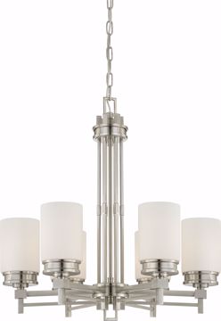Picture of NUVO Lighting 60/4705 Wright - 6 Light Chandelier with Satin White Glass