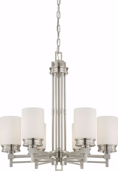 Picture of NUVO Lighting 60/4705 Wright - 6 Light Chandelier with Satin White Glass