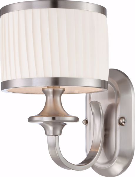 Picture of NUVO Lighting 60/4731 Candice - 1 Light Vanity Fixture with Pleated White Shade