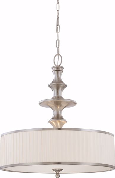 Picture of NUVO Lighting 60/4736 Candice - 3 Light Pendant with Pleated White Shade
