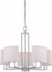 Picture of NUVO Lighting 60/4755 Gemini - 5 Light Chandelier with Slate Gray Fabric Shades