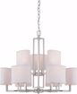 Picture of NUVO Lighting 60/4759 Gemini - 9 Light Chandelier with Slate Gray Fabric Shades