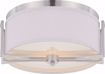 Picture of NUVO Lighting 60/4761 Gemini - 2 Light Flush Dome Fixture with Slate Gray Fabric Shade