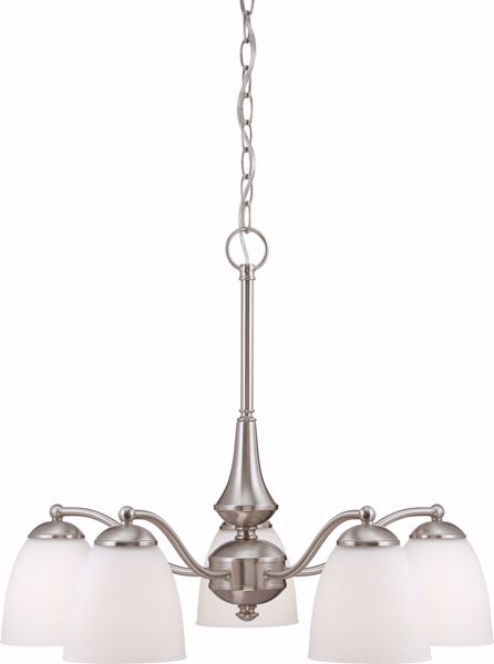 Picture of NUVO Lighting 60/5043 Patton - 5 Light Chandelier (Arms Down) with Frosted Glass