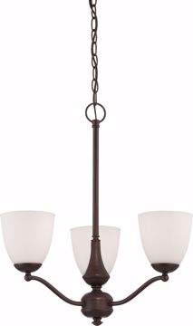 Picture of NUVO Lighting 60/5136 Patton - 3 Light Chandelier (Arms Up) with Frosted Glass