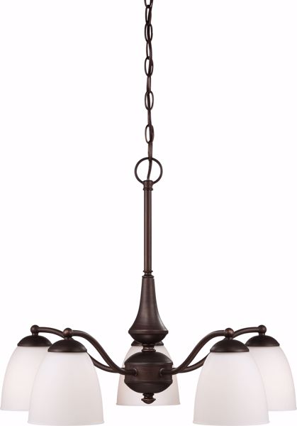 Picture of NUVO Lighting 60/5143 Patton - 5 Light Chandelier (Arms Down) with Frosted Glass