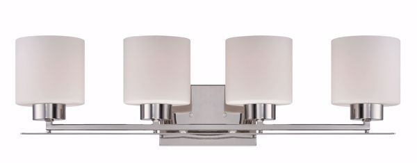 Picture of NUVO Lighting 60/5204 Parallel - 4 Light Vanity Fixture with Etched Opal Glass