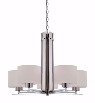 Picture of NUVO Lighting 60/5205 Parallel - 5 Light Chandelier with Etched Opal Glass