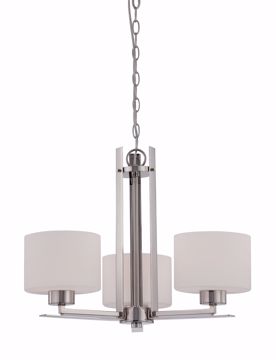 Picture of NUVO Lighting 60/5206 Parallel - 3 Light Chandelier with Etched Opal Glass