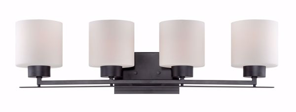 Picture of NUVO Lighting 60/5304 Parallel - 4 Light Vanity Fixture with Etched Opal Glass