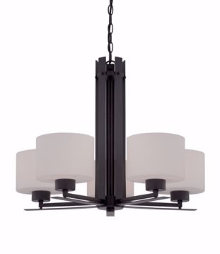 Picture of NUVO Lighting 60/5305 Parallel - 5 Light Chandelier with Etched Opal Glass