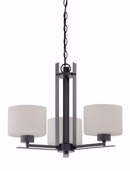 Picture of NUVO Lighting 60/5306 Parallel - 3 Light Chandelier with Etched Opal Glass