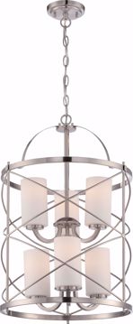 Picture of NUVO Lighting 60/5329 Ginger - 6 Light; 2-Tier; Chandelier with Satin White Glass