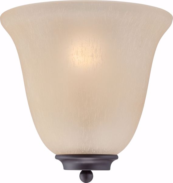 Picture of NUVO Lighting 60/5383 Empire - 1 Light Wall Sconce - Mahogany Bronze with Champagne Linen Glass