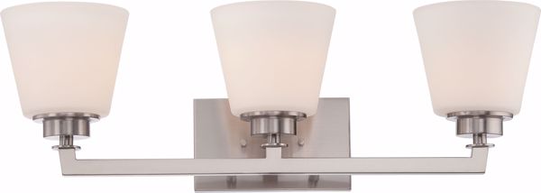 Picture of NUVO Lighting 60/5453 Mobili - 3 Light Vanity Fixture with Satin White Glass