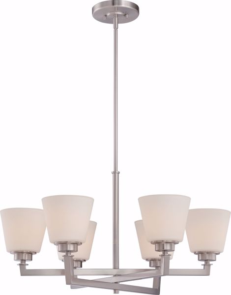 Picture of NUVO Lighting 60/5456 Mobili - 6 Light Chandelier with Satin White Glass