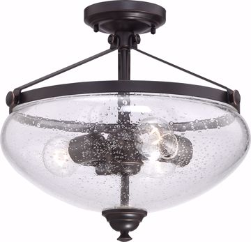 Picture of NUVO Lighting 60/5544 Laurel - 3 Light Semi Flush with Clear Seeded Glass