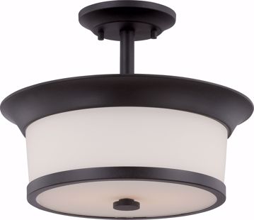 Picture of NUVO Lighting 60/5550 Mobili - 2 Light Semi Flush with Satin White Glass