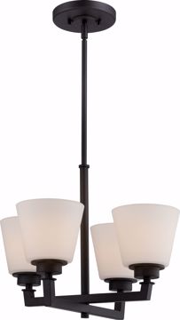 Picture of NUVO Lighting 60/5558 Mobili - 4 Light Chandelier with Satin White Glass