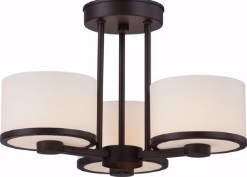 Picture of NUVO Lighting 60/5577 Celine - 3 Light Semi Flush with Etched Opal Glass
