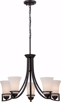 Picture of NUVO Lighting 60/5585 Neval - 5 Light Chandelier with Satin White Glass