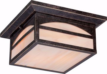 Picture of NUVO Lighting 60/5656 Canyon 2 Light Outdoor Flush Fixture with Honey Stained Glass