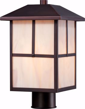 Picture of NUVO Lighting 60/5675 Tanner 1 Light Outdoor Post Fixture with Honey Stained Glass
