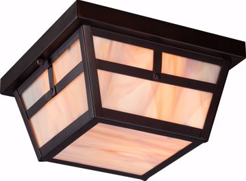 Picture of NUVO Lighting 60/5676 Tanner 2 Light Outdoor Flush Fixture with Honey Stained Glass'