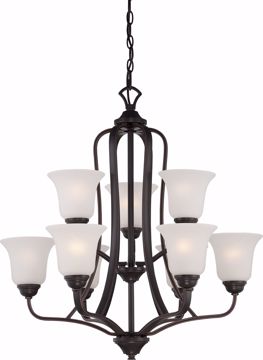 Picture of NUVO Lighting 60/5699 Elizabeth - 9 Light - 2 Tier Chandelier with Frosted Glass