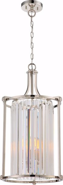 Picture of NUVO Lighting 60/5762 Krys - 4 Light Crystal Foyer Fixture with 60w Vintage Lamps Included; Polished Nickel Finish