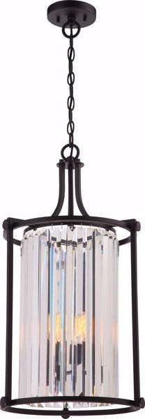 Picture of NUVO Lighting 60/5772 Krys - 4 Light Crystal Foyer Fixture with 60w Vintage Lamps Included; Aged Bronze Finish