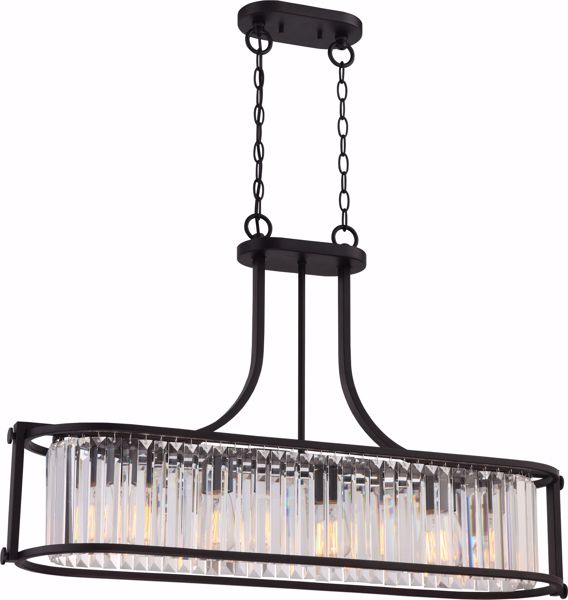 Picture of NUVO Lighting 60/5775 Krys - 4 Light Crystal Trestle with 60w Vintage Lamps Included; Aged Bronze Finish