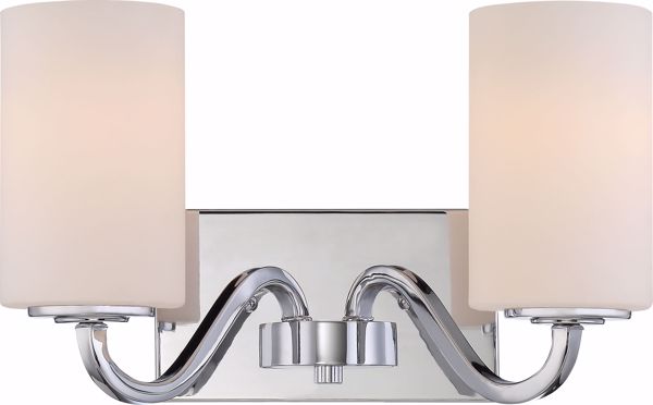 Picture of NUVO Lighting 60/5802 Willow - 2 Light Vanity Fixture with White Glass