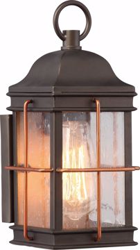 Picture of NUVO Lighting 60/5831 Howell - 1 Light Small Outdoor Wall Fixture with 60w Vintage Lamp Included; Bronze with Copper Accents Finish
