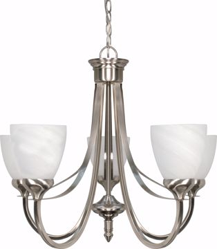 Picture of NUVO Lighting 60/585 Triumph - 5 Light - 24" - Chandelier - with Sculptured Glass Shades